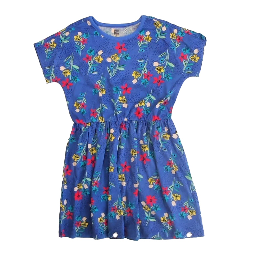 Tea Collection Girls Blue Floral Dress size: 5T